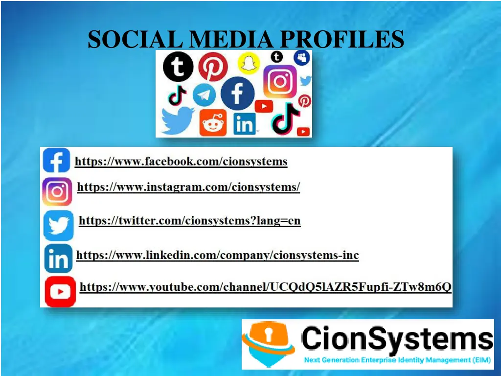 social media profiles