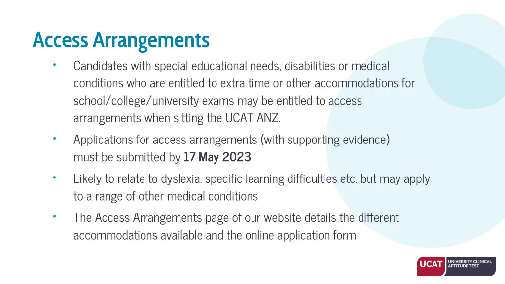 access arrangements conditions who are entitled