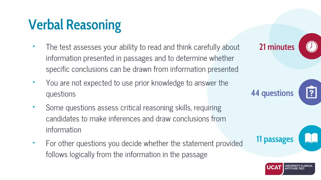 verbal reasoning information presented
