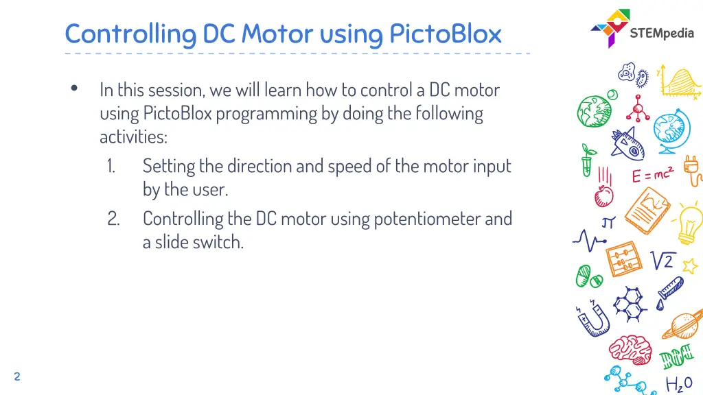 controlling dc motor using pictoblox 1