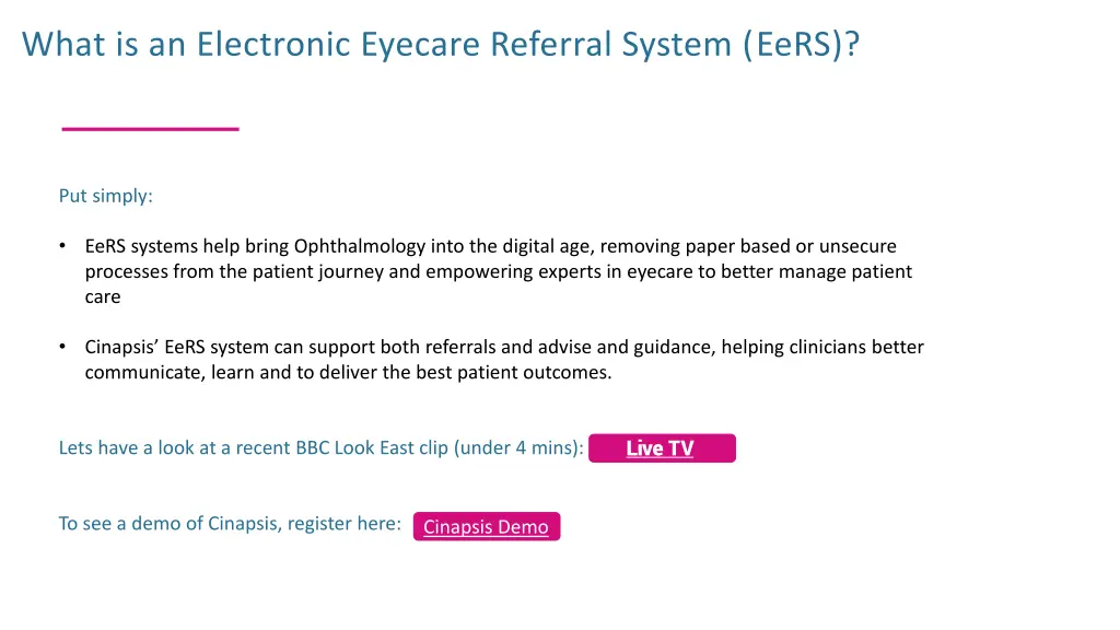 what is an electronic eyecare referral system eers