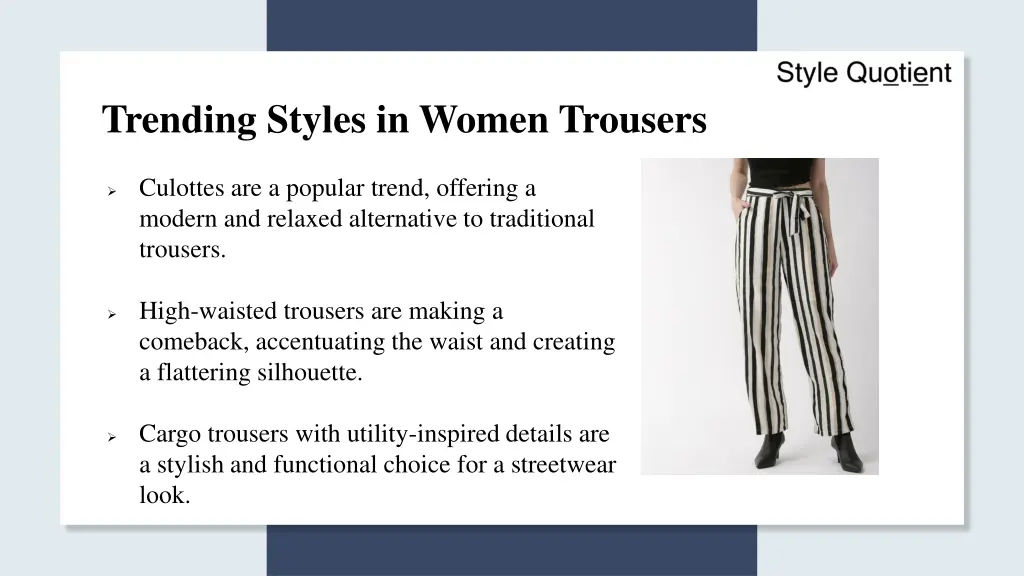 trending styles in women trousers