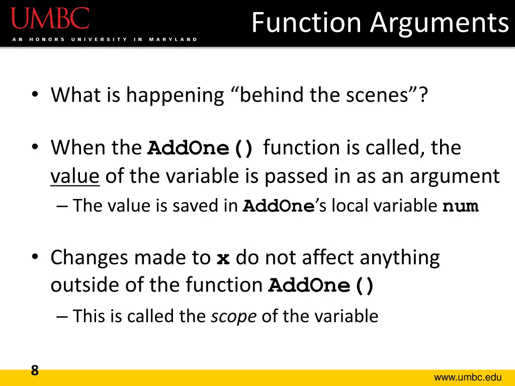 function arguments