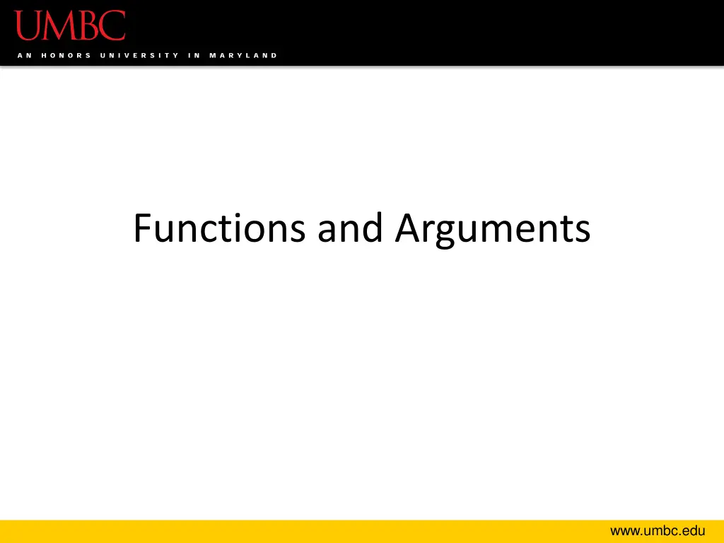 functions and arguments
