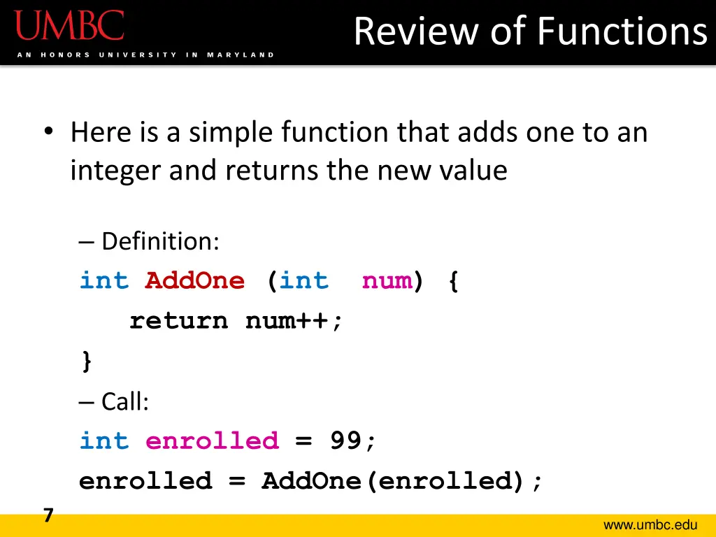 review of functions