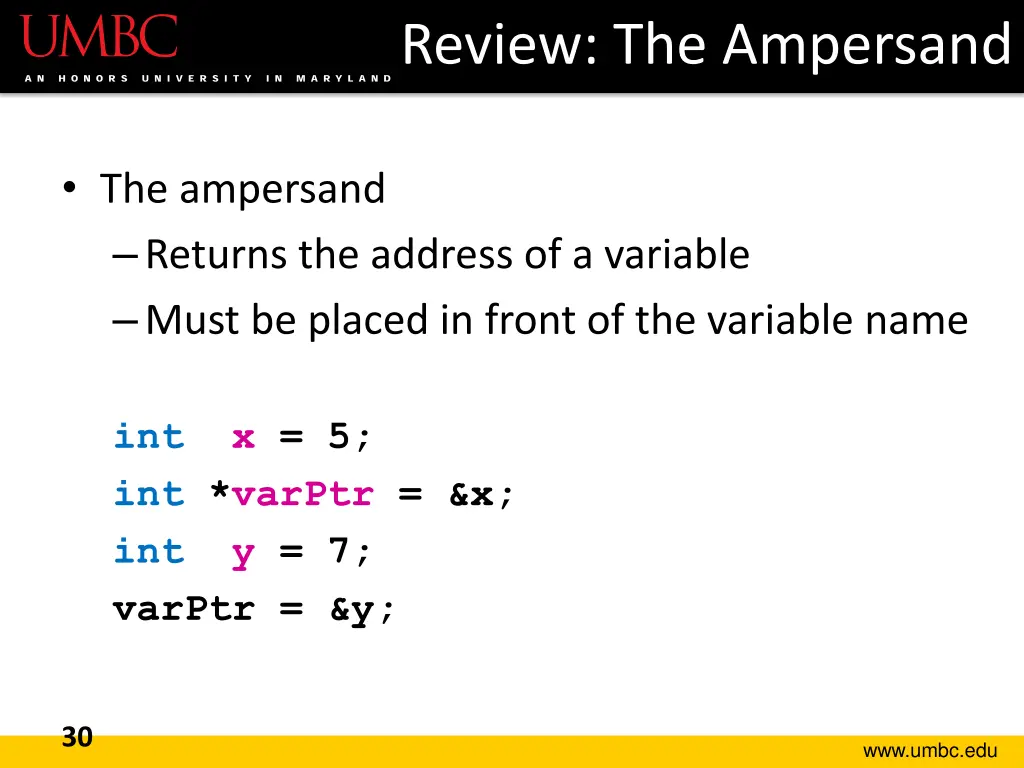 review the ampersand