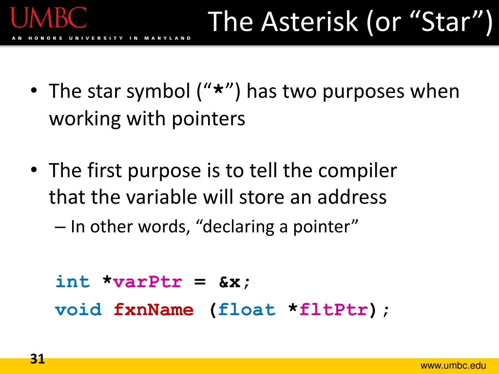 the asterisk or star