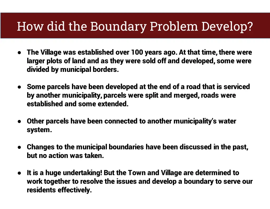 how did the boundary problem develop