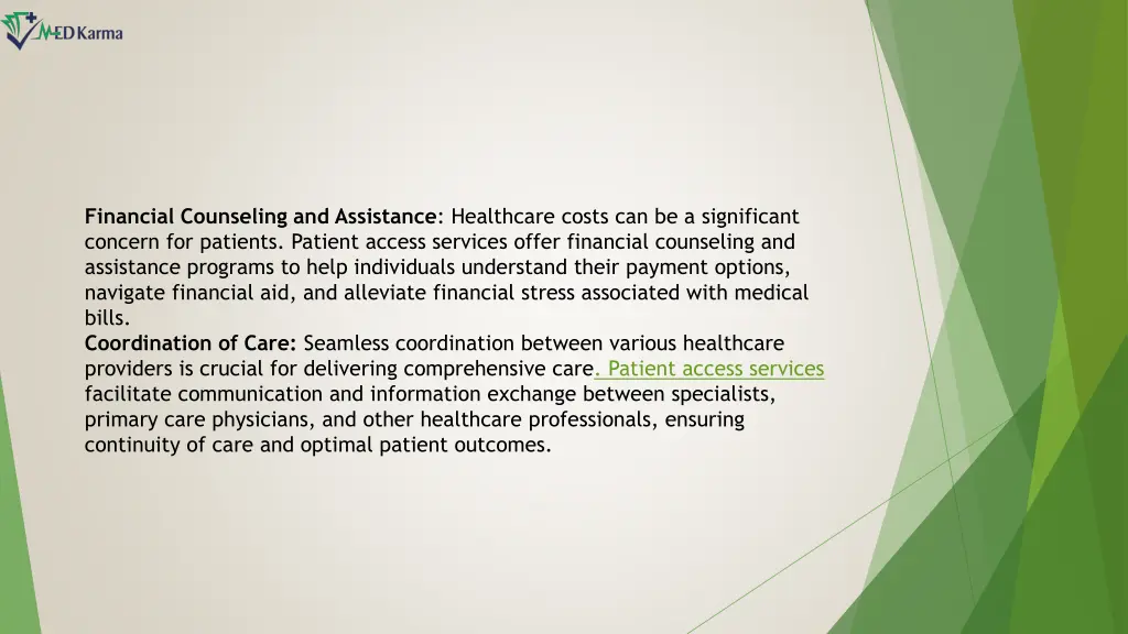 financial counseling and assistance healthcare