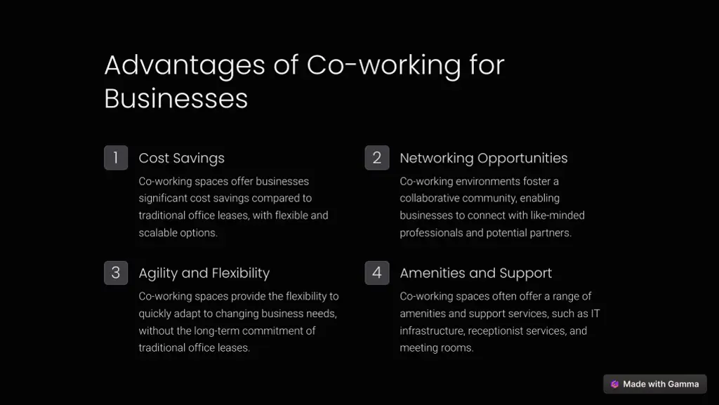 advantages of co working for businesses