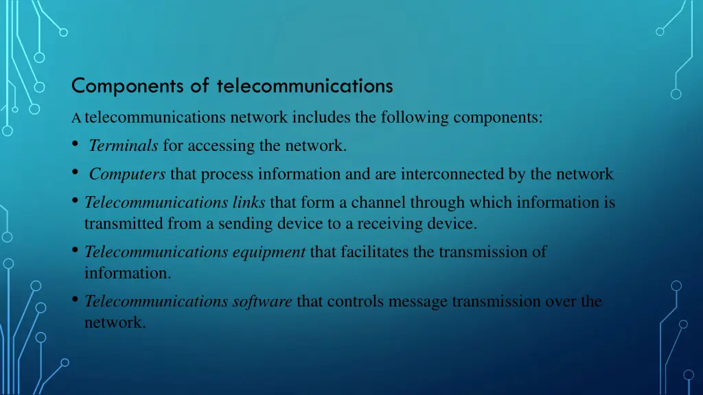 components of telecommunications