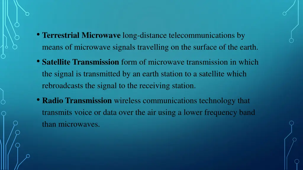 terrestrial microwave long distance