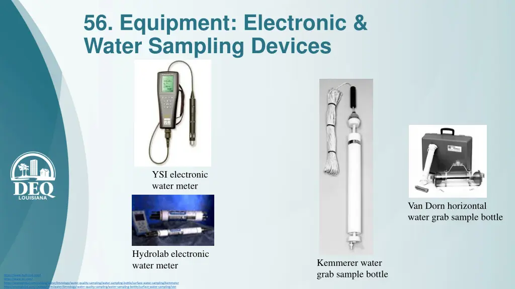 56 equipment electronic water sampling devices