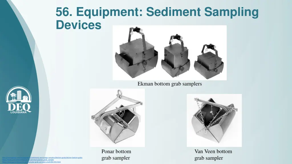 56 equipment sediment sampling devices