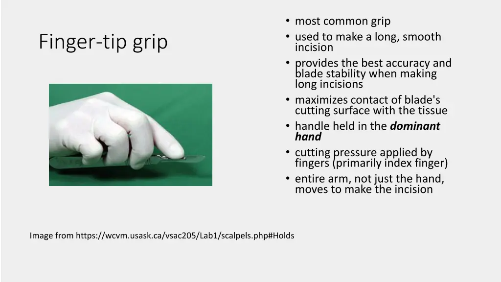 most common grip used to make a long smooth