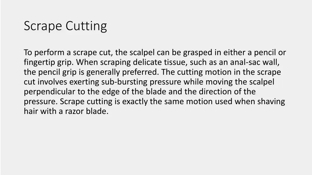 scrape cutting