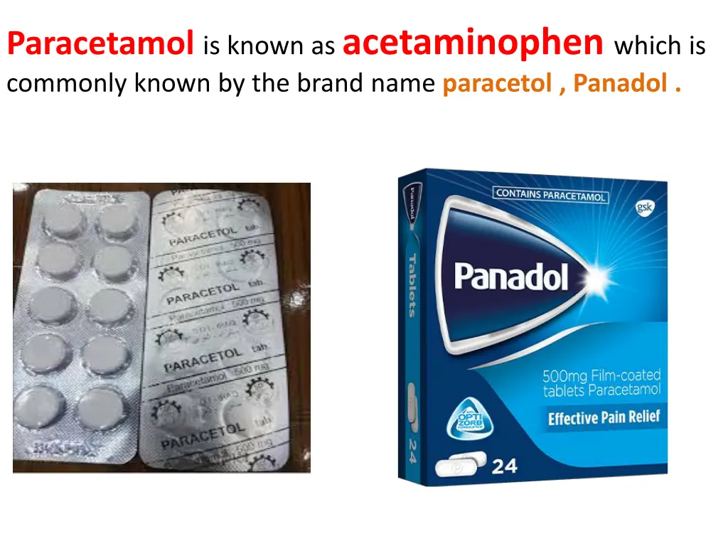 paracetamol is known as acetaminophen which