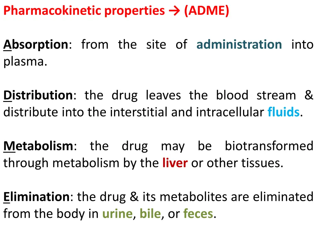 pharmacokinetic properties adme