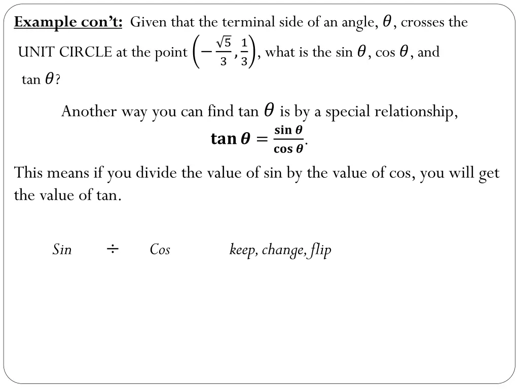 example con t given that the terminal side