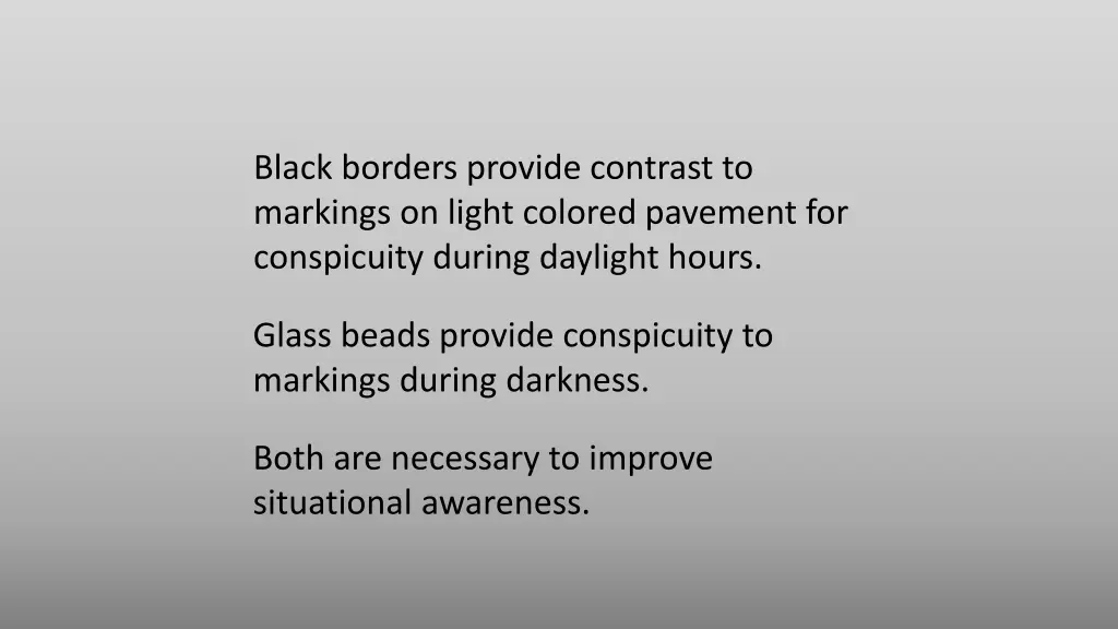 black borders provide contrast to markings
