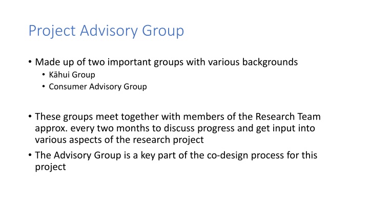 project advisory group