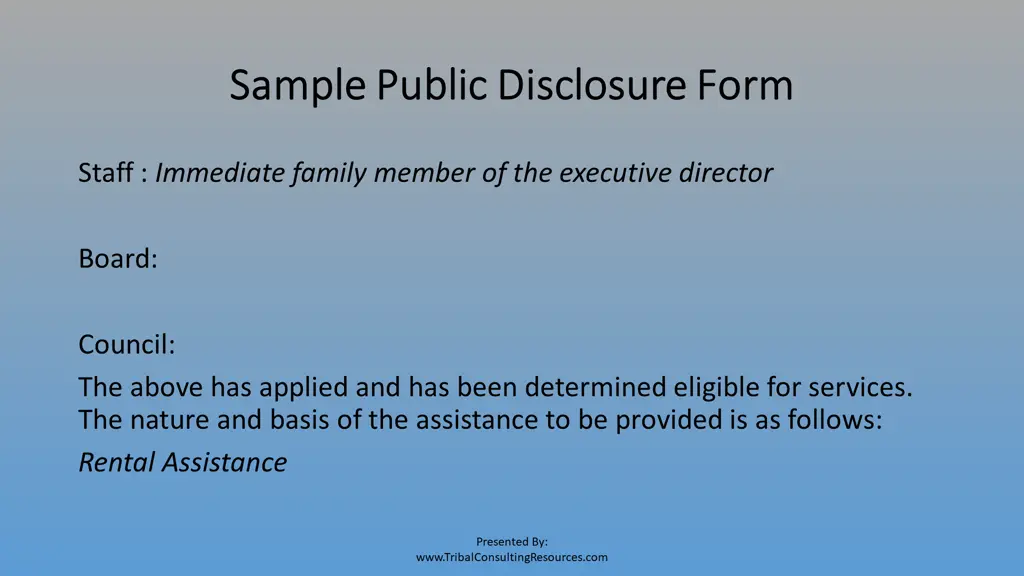 sample public disclosure form sample public
