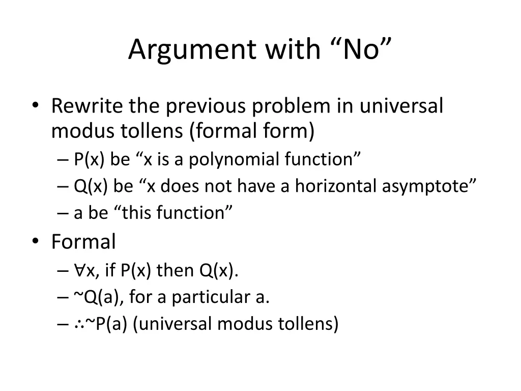 argument with no 1
