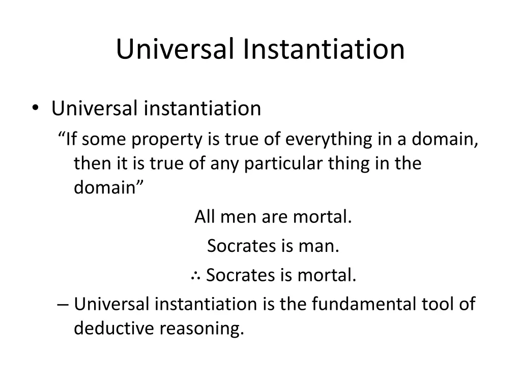 universal instantiation