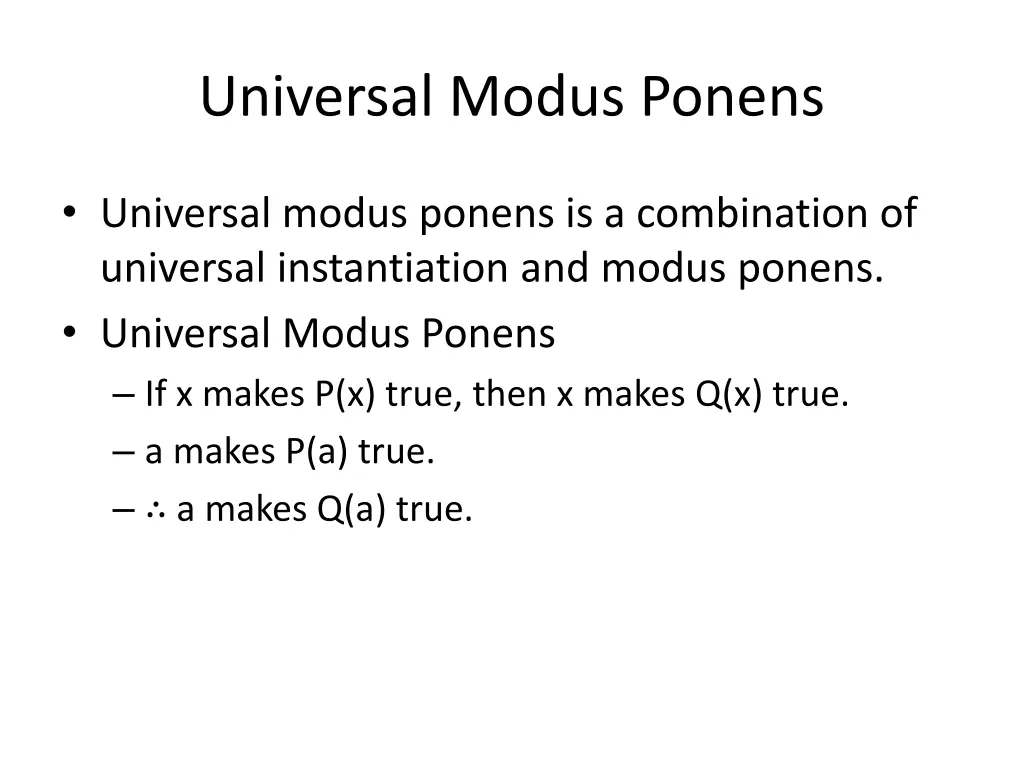universal modus ponens