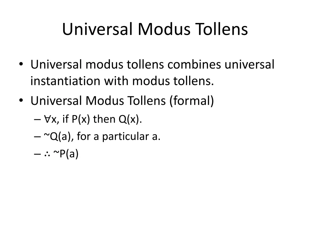 universal modus tollens