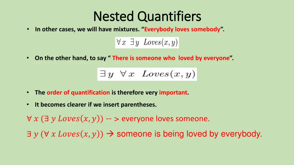 nested quantifiers nested quantifiers 1