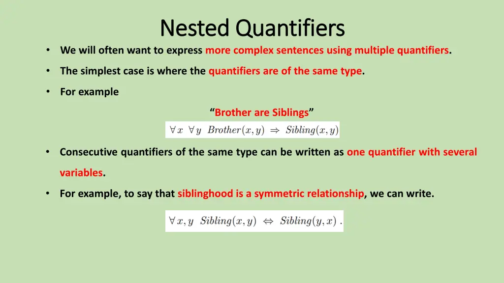 nested quantifiers nested quantifiers