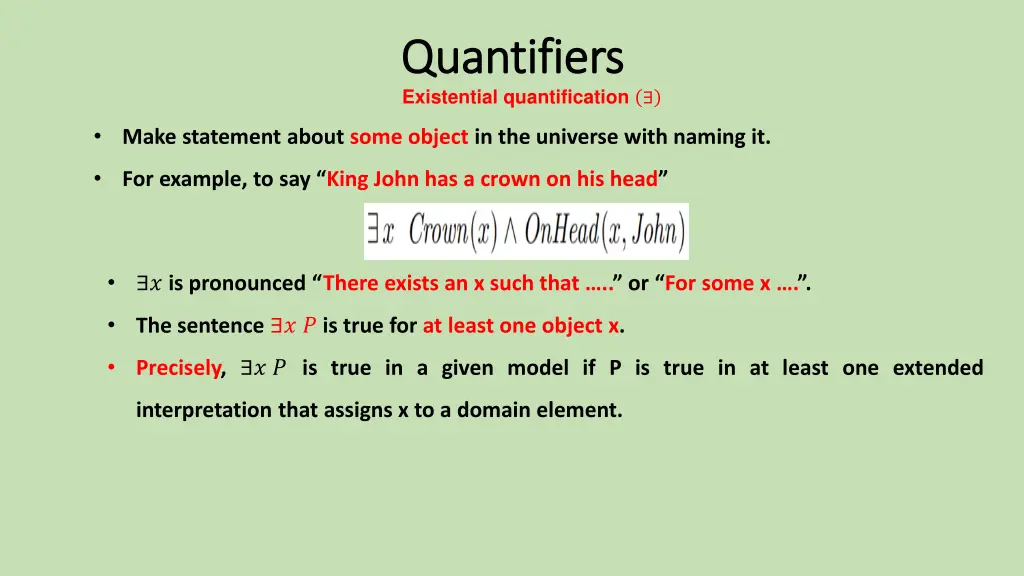 quantifiers quantifiers existential quantification
