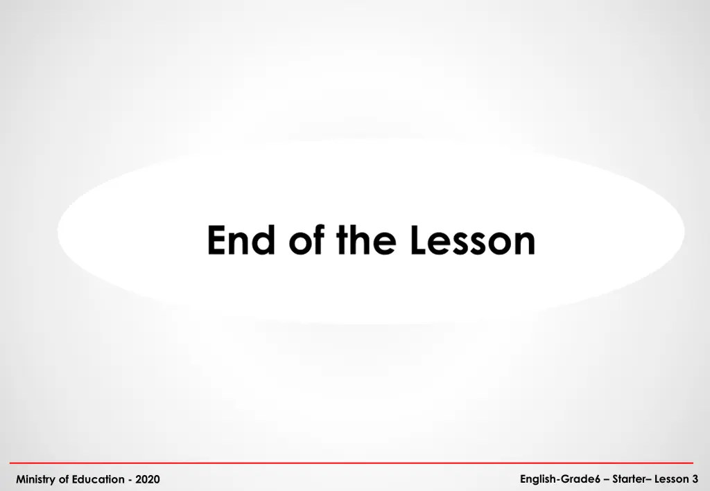 end of the lesson