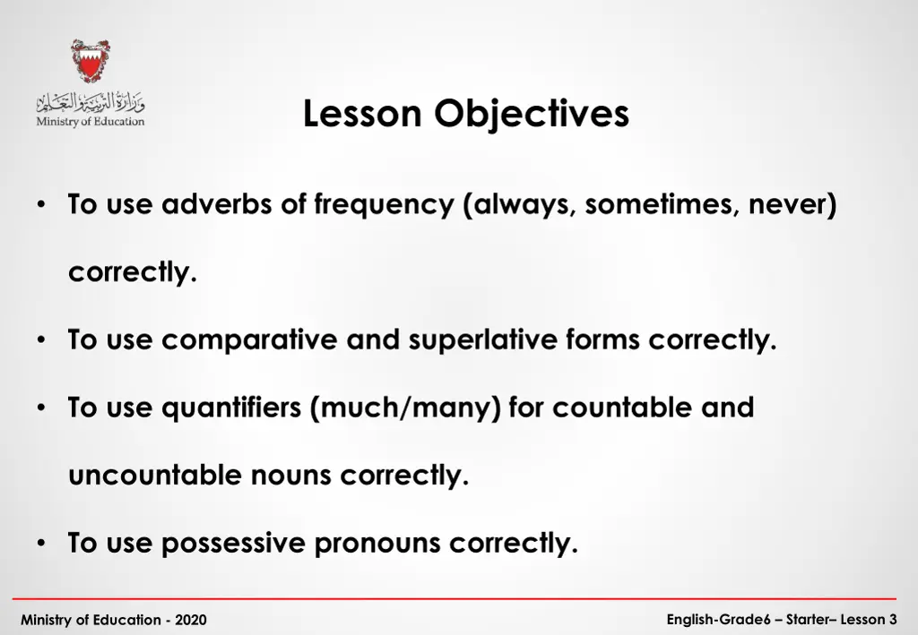 lesson objectives