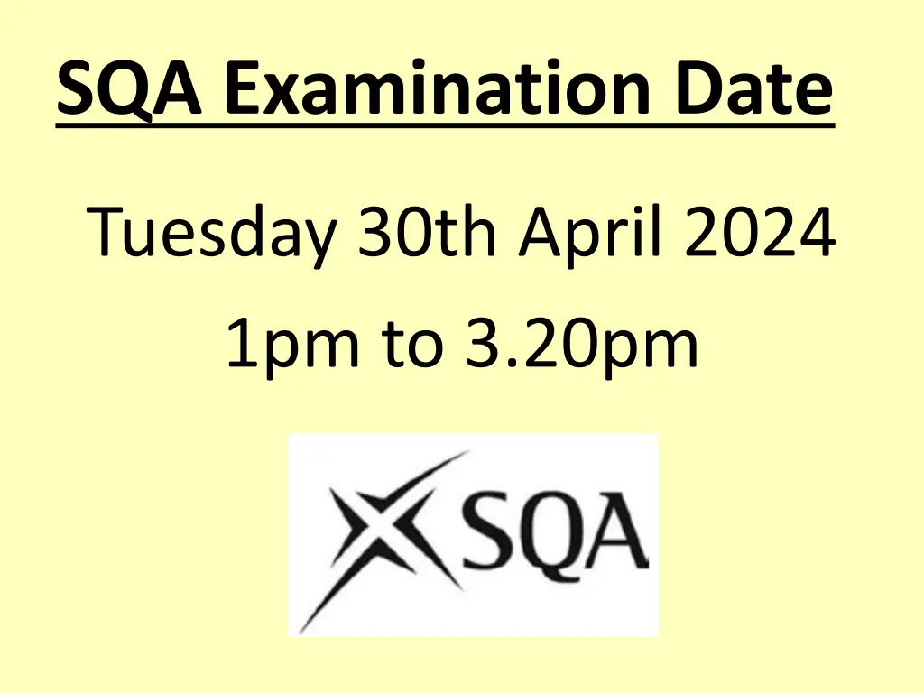 sqa examination date