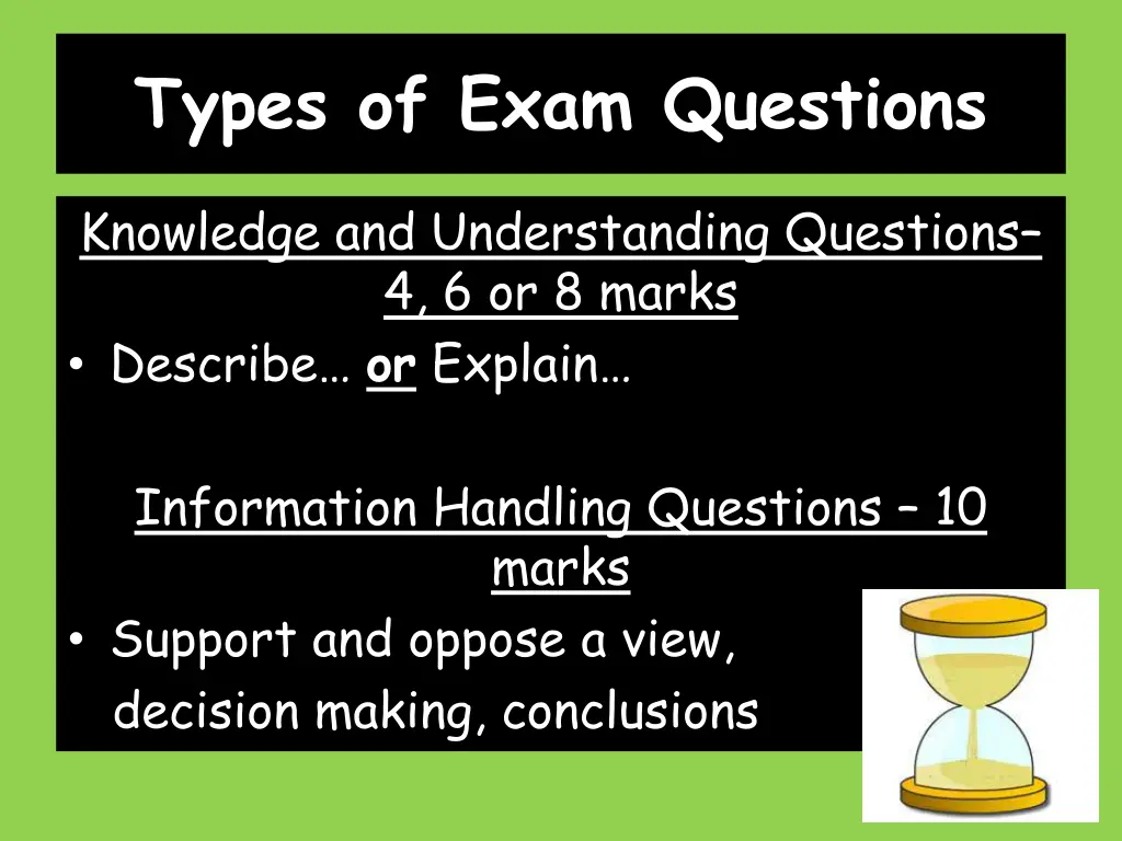 types of exam questions