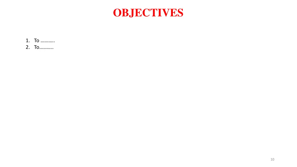 objectives