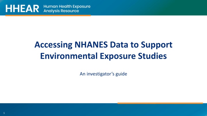 accessing nhanes data to support environmental