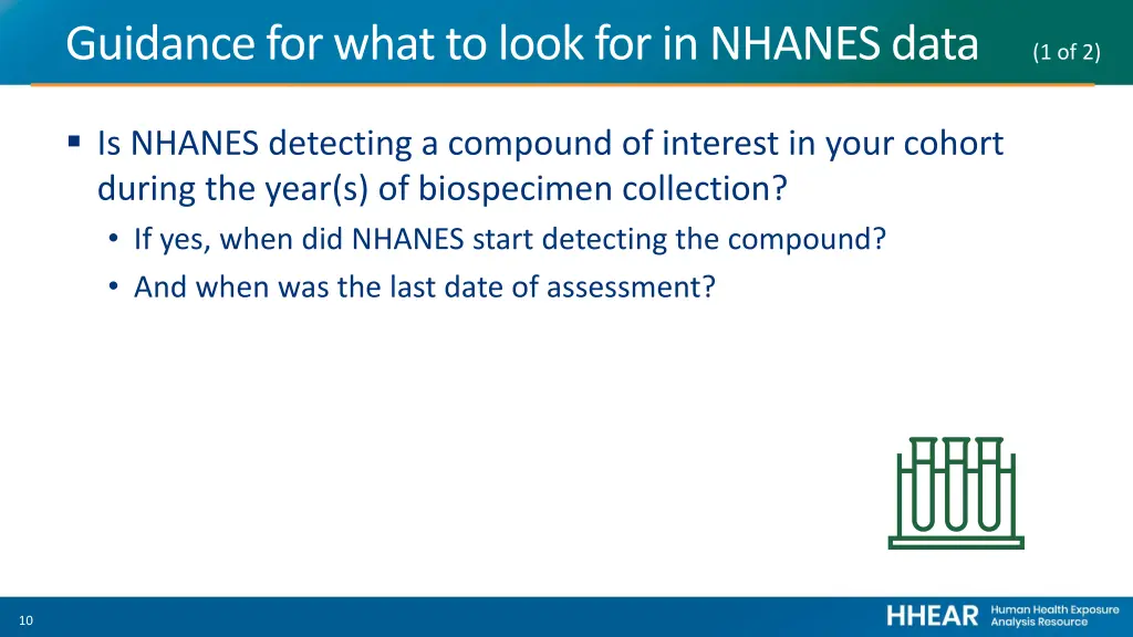 guidance for what to look for in nhanes data