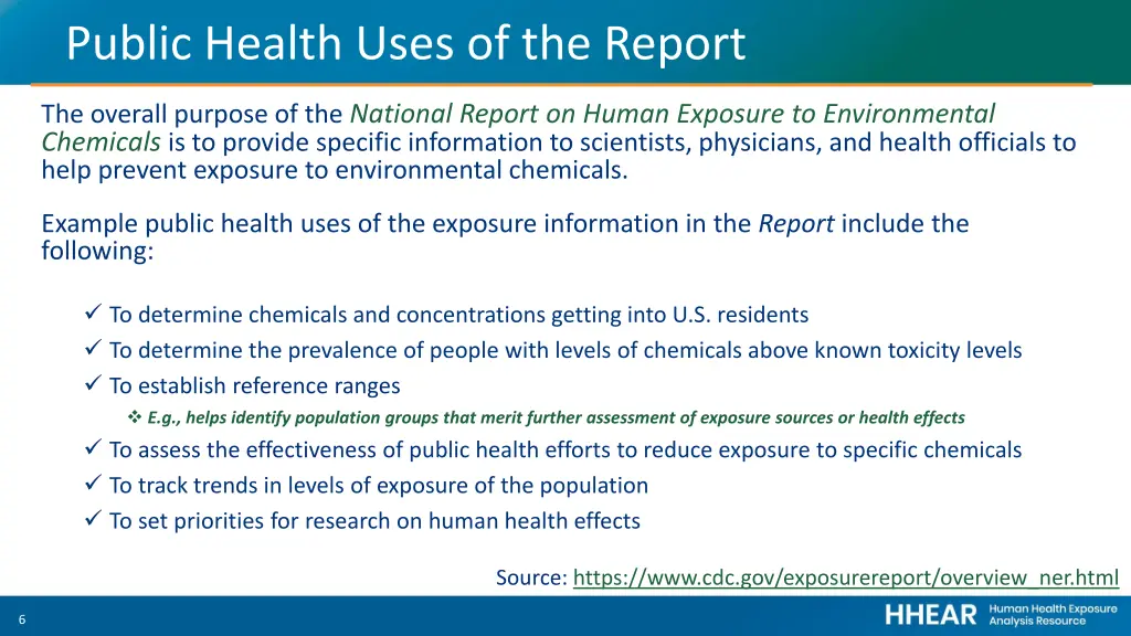 public health uses of the report