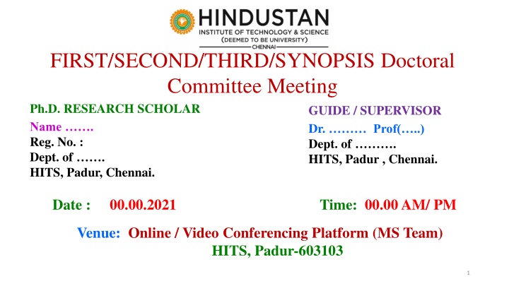 first second third synopsis doctoral committee