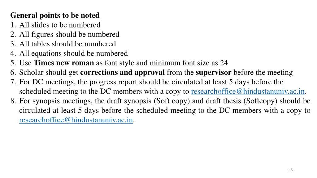 general points to be noted 1 all slides