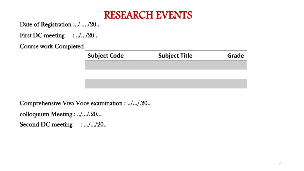 research events