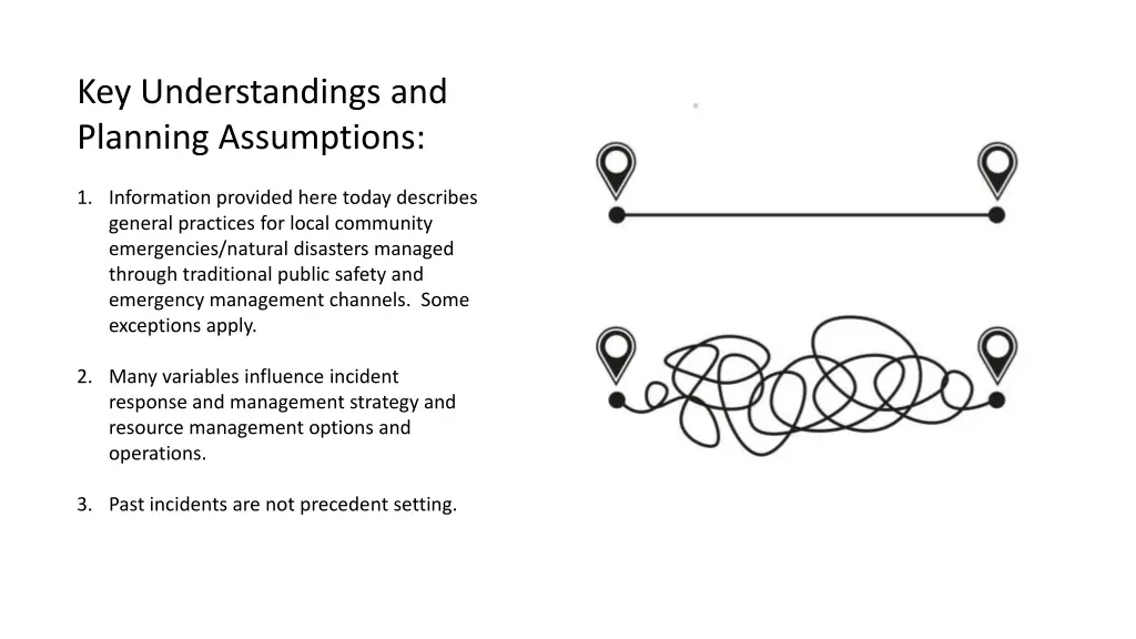 key understandings and planning assumptions