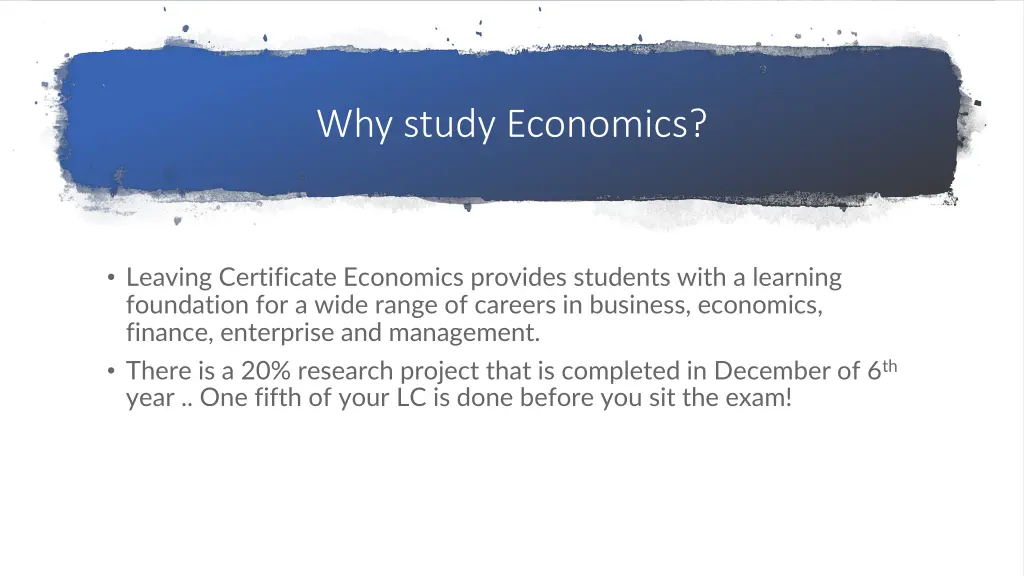 why study economics