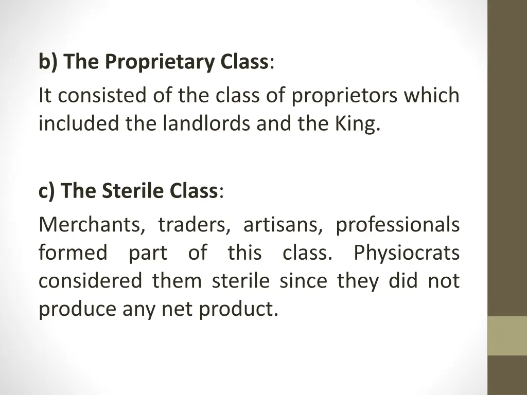 b the proprietary class it consisted of the class