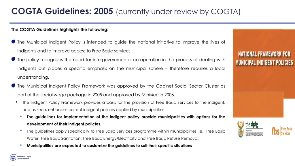 cogta guidelines 2005 currently under review