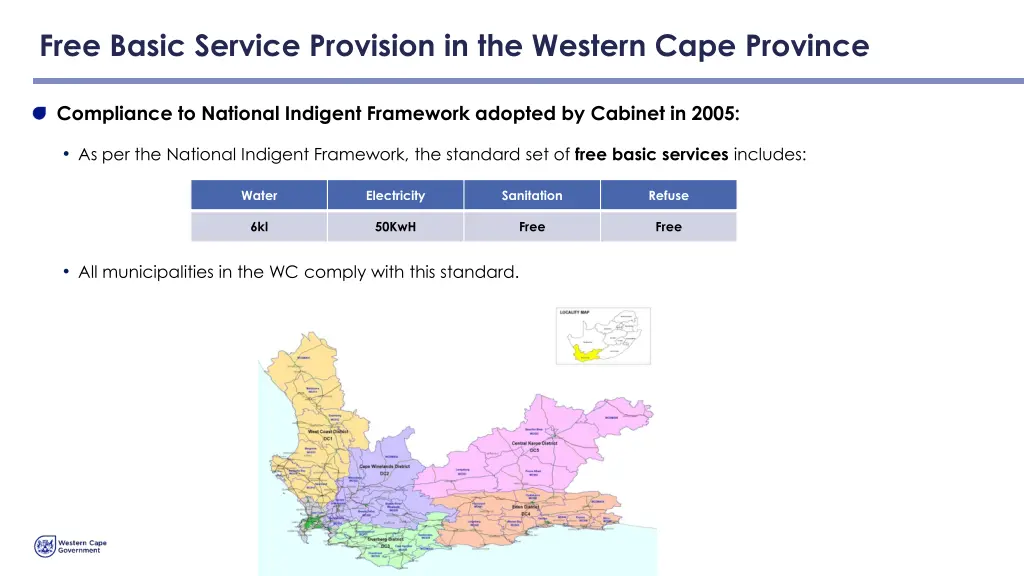 free basic service provision in the western cape