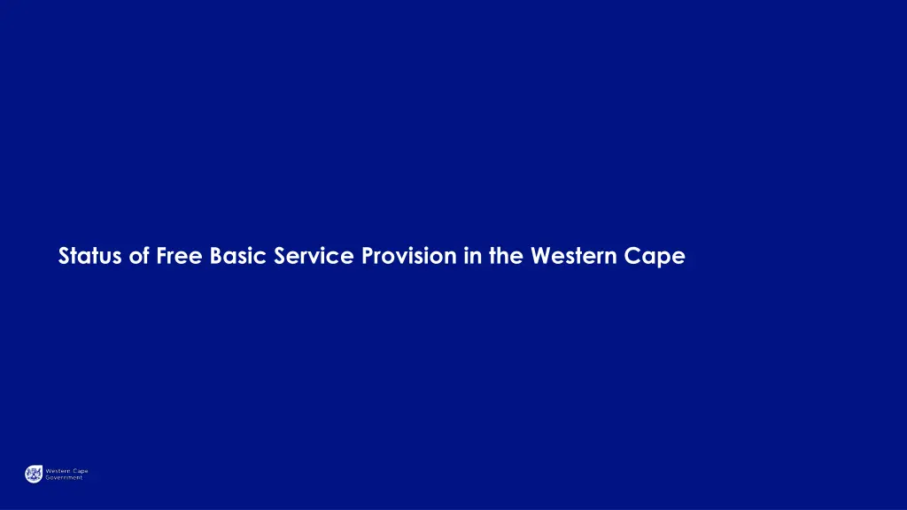 status of free basic service provision